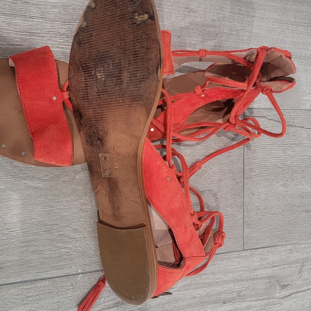 Madewell burnt orange suede gladiator sandals 8.5M - Picture 8 of 8